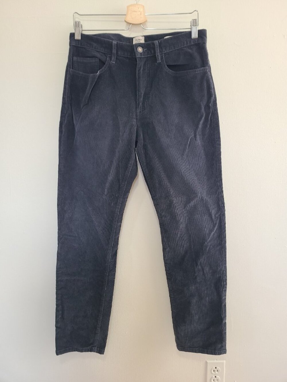 Flint and Tinder Pants Mens 31x30 Gray Tapered Fit Corduroy Casual Cotton
